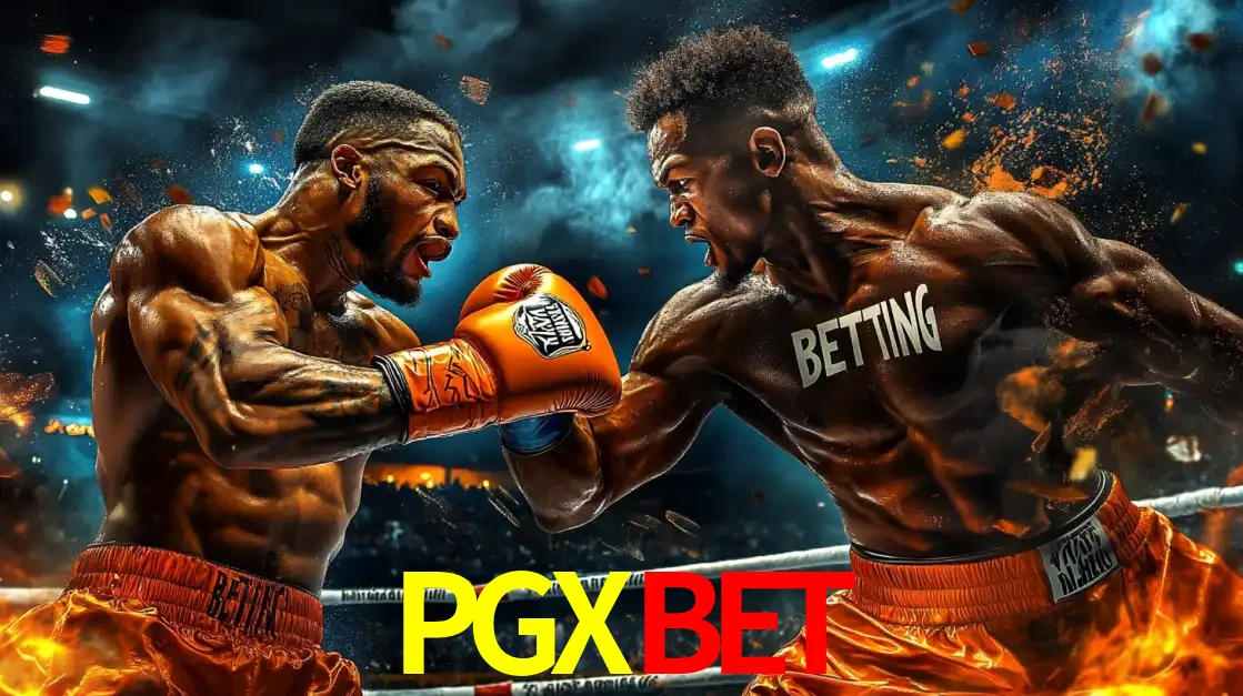 Dois boxeadores em uma luta intensa e explosiva, representando a adrenalina e as oportunidades de apostas em esportes de combate disponíveis na plataforma PGXBET.